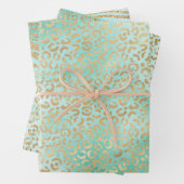 Gold Mint White Ombre Zebra Leopard Geschenkpapier Set (Beispiel)
