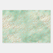 Gold Mint White Ombre Zebra Leopard Geschenkpapier Set (Vorderseite)