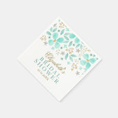 Gold Minze Blumenleaf Brautparty Napkins Serviette (Ecke)