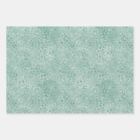 Gold Minze Green Glam Leopard Print Geschenkpapier Set (Vorderseite 3)