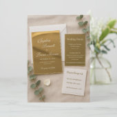 Gold Mirror Acrylic Wedding Invitation Set | Elega Einladung (Stehend Vorderseite)