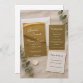 Gold Mirror Acrylic Wedding Invitation Set | Elega Einladung (Vorne/Hinten)