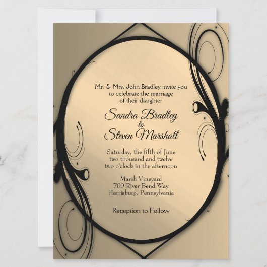 Gold Mirror Wedding Einladung (Vorderseite)