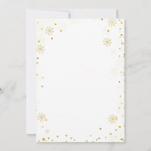 Gold Mistletoe & Margarita Weihnachtsfest Brautpar Einladung (Rückseite)