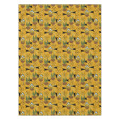 Gold mit Aqua Houseplant | Atomstil Tischdecke (Vorderseite)