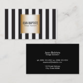 Gold mit B&W Streifen Visitenkarte (Vorne/Hinten)
