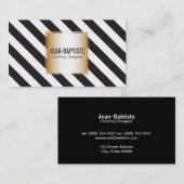 Gold mit B&W Streifen Visitenkarte (Vorne/Hinten)