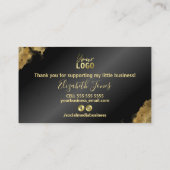 Gold mit Black Damask Vielen Dank für Ihren Kauf Visitenkarte (Rückseite)