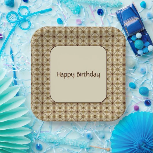 Gold mit braunem Akzentmuster Pappteller (Party)