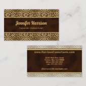 Gold mit Cheetah Animal Print Visitenkarte (Vorne/Hinten)