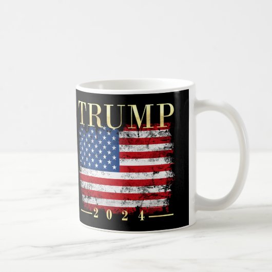 Gold mit Flag Donald Trump für Präsident 2024 Kaffeetasse (Rechts)
