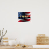 Gold mit Flagge Donald Trump für Präsident 2016 Poster (Küche)