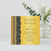 Gold mit Lace Business Grand Opening Einladung (Stehend Vorderseite)