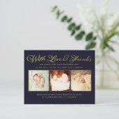 Gold mit Liebe & Danky Baby Foto Postkarte (Stehend Vorderseite)