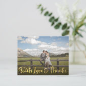 Gold mit Liebe und dank Foto Postkarte (Stehend Vorderseite)