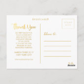 Gold mit Liebe und dank Foto Postkarte (Rückseite)