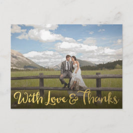 Gold mit Liebe und dank Foto Postkarte