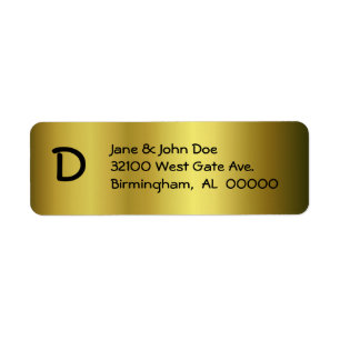 Gold mit Monogramm-Adressen-Etiketten
