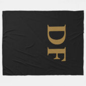 Gold Mit Monogramm Fleece Blanket (Vorderseite (Horizontal))