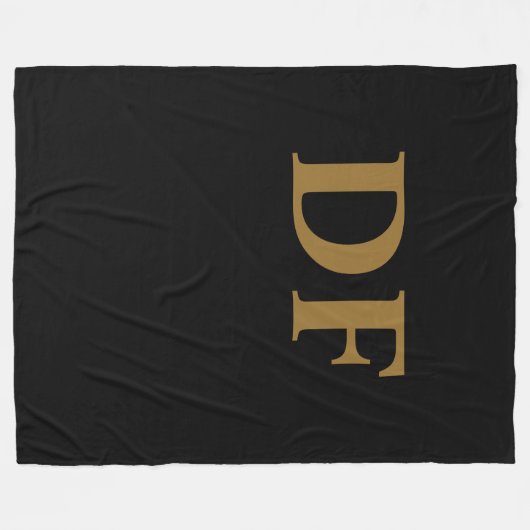 Gold Mit Monogramm Fleece Blanket (Vorderseite (Horizontal))