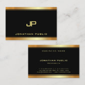Gold Mit Monogramm Glamour Template Moderner Luxus Visitenkarte (Vorne/Hinten)