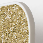 Gold Mit Monogramm Glitzer Personalisiert Pickleball Schläger (Linke Seite)