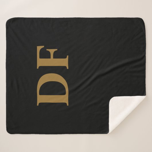 Gold Mit Monogramm Sherpadecke (Vorderseite (Horizontal))