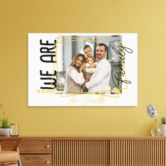 Gold Mit Monogramm sind wir Foto Leinwanddruck (Insitu (Wohnzimmer))