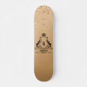 Gold Mit Monogramm Skateboard (Vorne)
