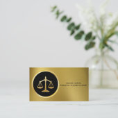 Gold mit Scales of Justice Business Cards Visitenkarte (Stehend Vorderseite)