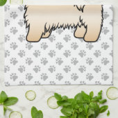 Gold mit schwarzer Maske Shih Tzu Niedlicher Carto Geschirrtuch (Gefaltet)