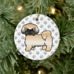 Gold mit schwarzer Maske Shih Tzu Niedlicher Carto Keramik Ornament