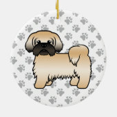 Gold mit schwarzer Maske Shih Tzu Niedlicher Carto Keramik Ornament (Hinten)