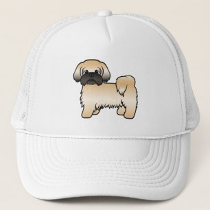 Gold mit schwarzer Maske Shih Tzu Niedlicher Carto Truckerkappe