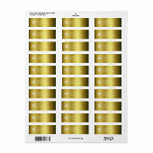 Gold mit Snowflake Holiday Address Labels (Vorne)
