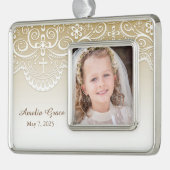 Gold mit Spitze, Kreuz, religiös Rahmen-Ornament Silber (Links)