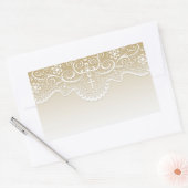 Gold mit Spitzen, Kreuz, religiös Rechteckiger Aufkleber (Umschlag)