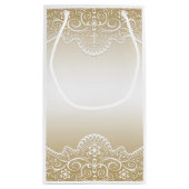 Gold mit Spitzen, Kreuz, Religiöse Kleine Geschenktüte (Rückseite)