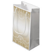 Gold mit Spitzen, Kreuz, Religiöse Kleine Geschenktüte (Rückseite Schrägansicht)