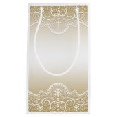 Gold mit Spitzen, Kreuz, Religiöse Kleine Geschenktüte (Vorderseite)