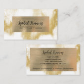 Gold mit weißem Abstrakt Visitenkarte (Vorne/Hinten)