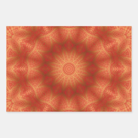 Gold mit weißem Blau oder rotem Kaleidoskop Geschenkpapier Set (Vorderseite 2)