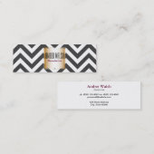 Gold mit Zickzack Muster, zeitgenössisch Mini Visitenkarte (Vorne/Hinten)