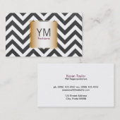 Gold mit Zickzack Muster, zeitgenössisch Visitenkarte (Vorne/Hinten)
