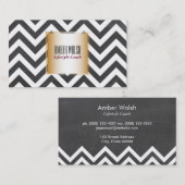 Gold mit Zickzack Muster, zeitgenössisch Visitenkarte (Vorne/Hinten)