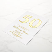 Gold Modern 50. Geburtstag Folieneinladung (Gedreht)