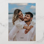 Gold Modern Beach Coastal Palm Wedding  Folieneinladung (Rückseite)