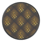 Gold Modern Boho Elegant Abstract Art Pattern #502 Eishockey Puck (Vorderseite)
