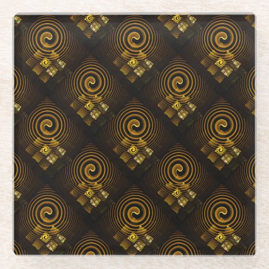 Gold Modern Boho Elegant Abstract Art Pattern #502 Glasuntersetzer (Vorderseite)