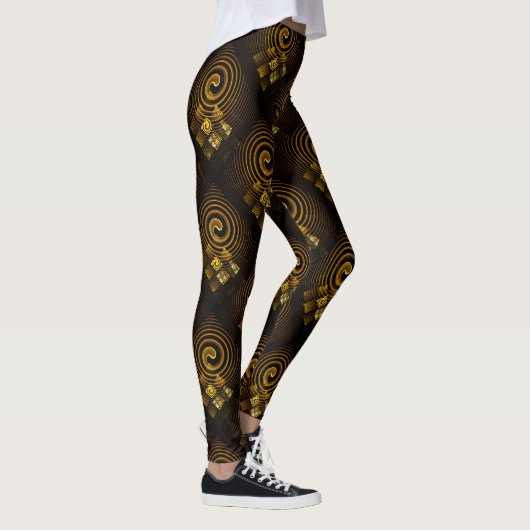 Gold Modern Boho Elegant Abstract Art Pattern #502 Leggings (Rechts)